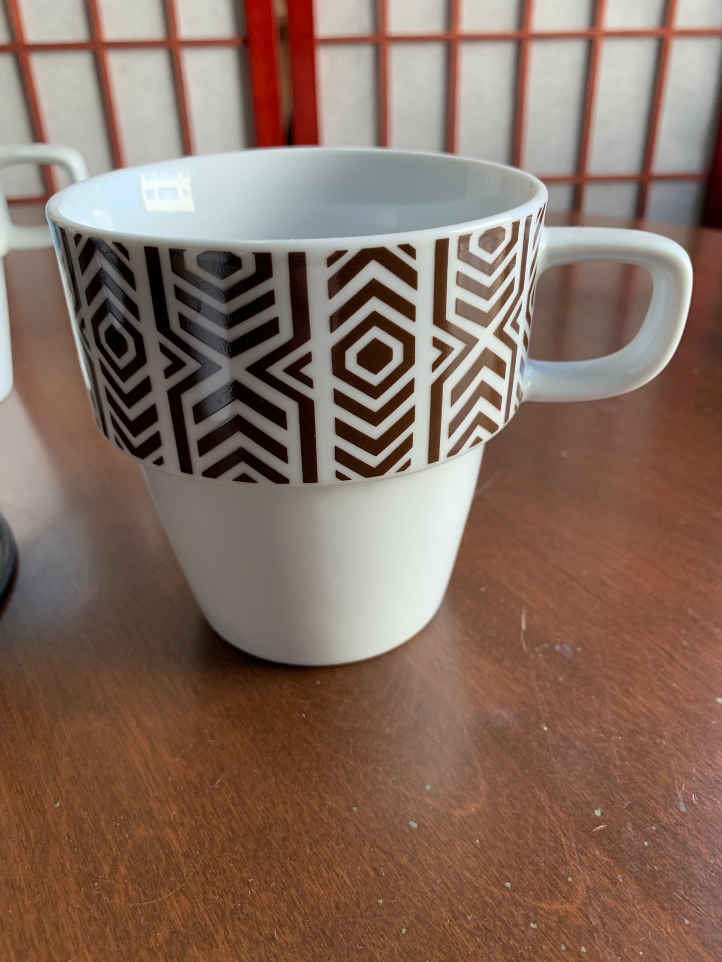 Coffee Mug Set with Stand Organizer Included Stackable Ceramic 14oz Cup Rack