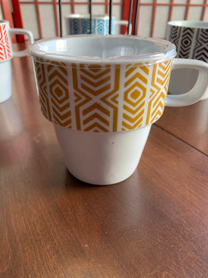 Coffee Mug Set with Stand Organizer Included Stackable Ceramic 14oz Cup Rack