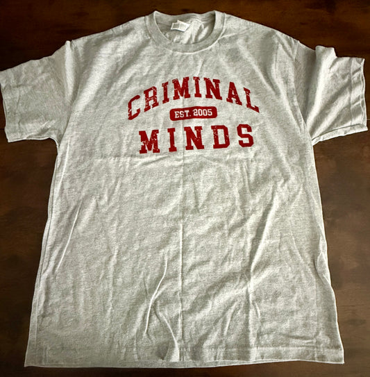 Criminal Minds Crew Gift T-Shirt Gray Size L Rare Cast & Crew TV Show Promo