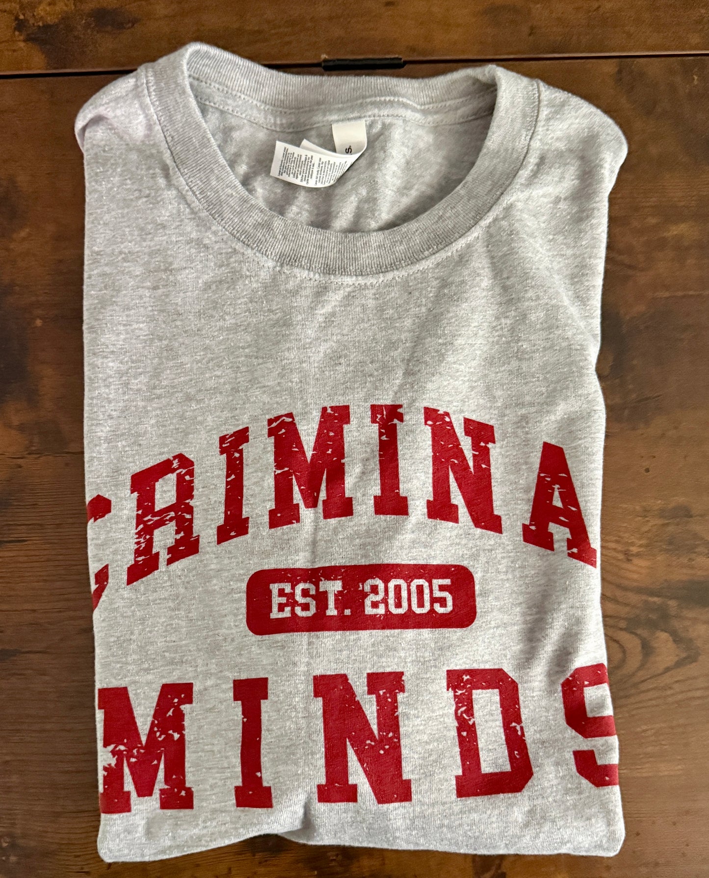 Criminal Minds Crew Gift T-Shirt Gray Size L Rare Cast & Crew TV Show Promo