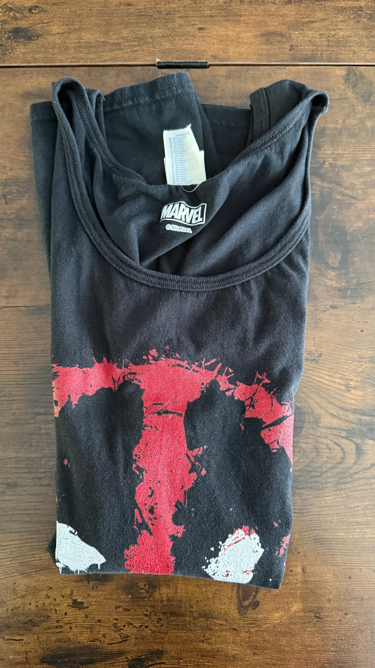 Marvel Deadpool Men's Large Black Graphic Tank Top Port & Company Comic Shirt