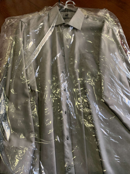 Dress Shirt Button-Down Formal Long Sleeve Collared Poplin (Check Descriptions)