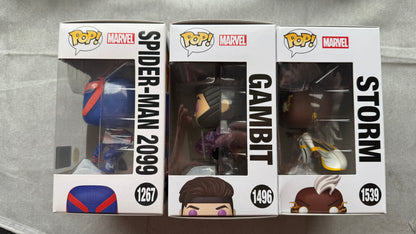 Funko Pop Marvel X-Men Bundle Gambit Storm Spider-Man 2099 Lot #1267 #1496 #1539