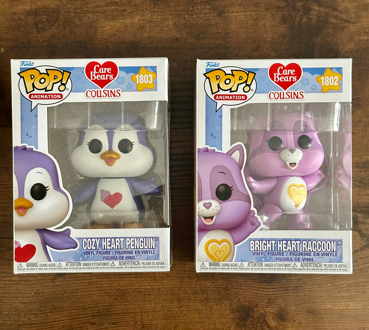 Funko Pop! Care Bear Cousins Bright & Cozy Heart Set of 2 Mint with Protectors