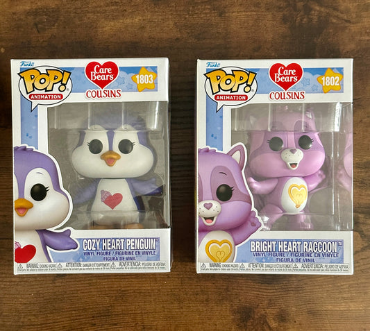 Funko Pop! Care Bear Cousins Bright & Cozy Heart Set of 2 Mint with Protectors