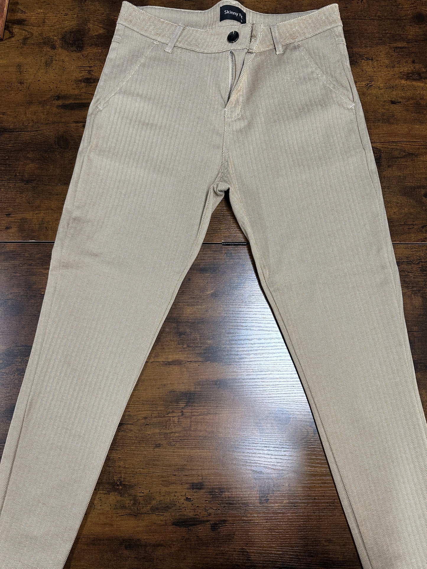 Chinos Tapered Plaid Pants GINGTTO Mens Slim Fit Stretch Dress Pants 34x28