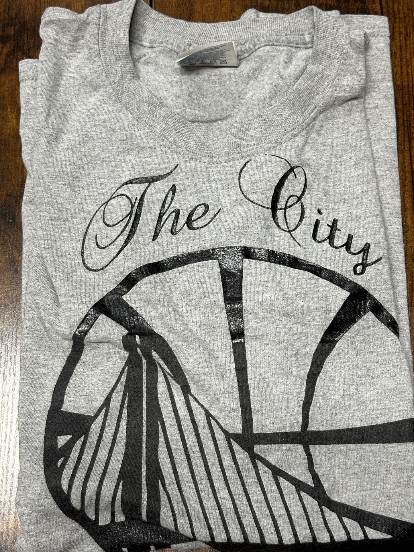 Golden State Warriors The City Gray T-Shirt Tee Port and Company Large NBA