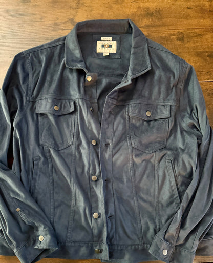 joseph abboud suede navy blue jacket  navy lightweight mens xxl