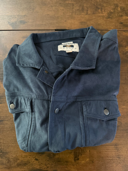 joseph abboud suede navy blue jacket  navy lightweight mens xxl