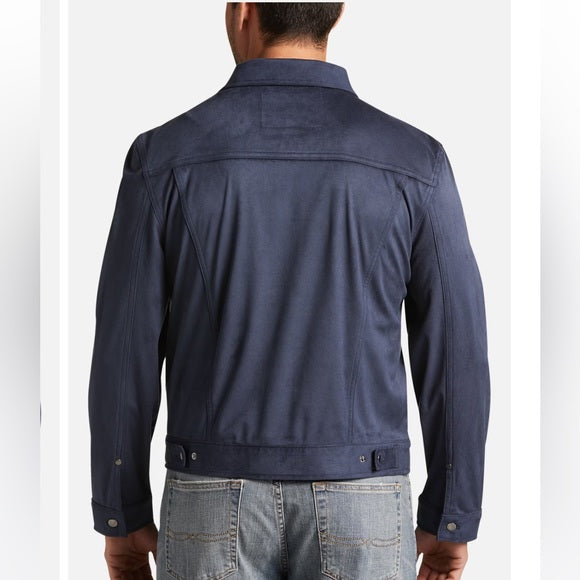 joseph abboud suede navy blue jacket  navy lightweight mens xxl