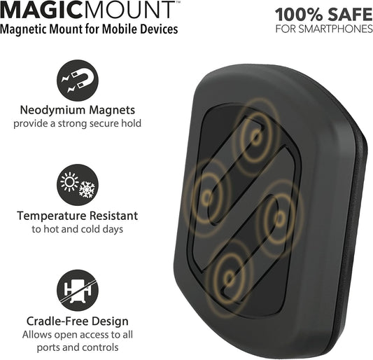 MagicMount Magnetic Car Phone Holder Strong; Mount, Base ONLY - NO MAGNET attach