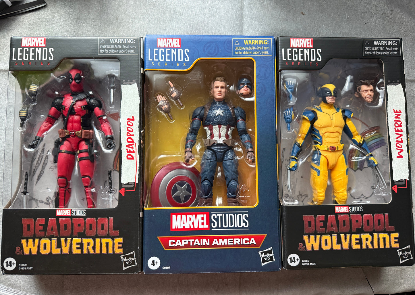 Marvel Legends Series Captain America Deadpool Wolverine bundle 6in Avengers