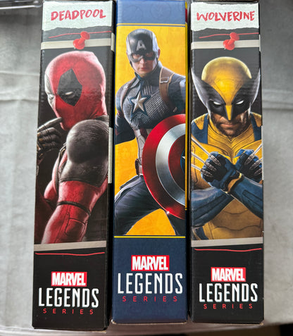 Marvel Legends Series Captain America Deadpool Wolverine bundle 6in Avengers