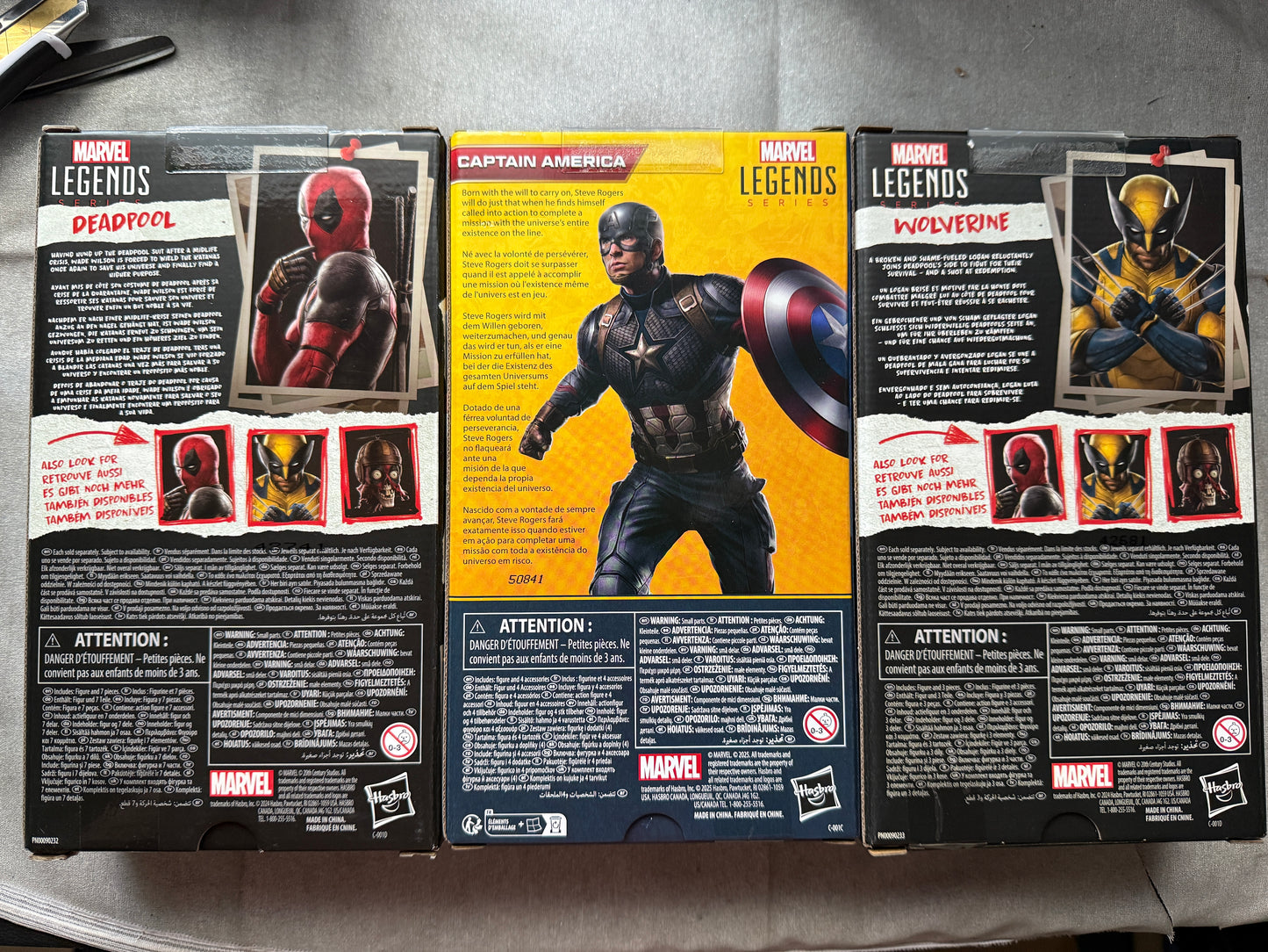 Marvel Legends Series Captain America Deadpool Wolverine bundle 6in Avengers