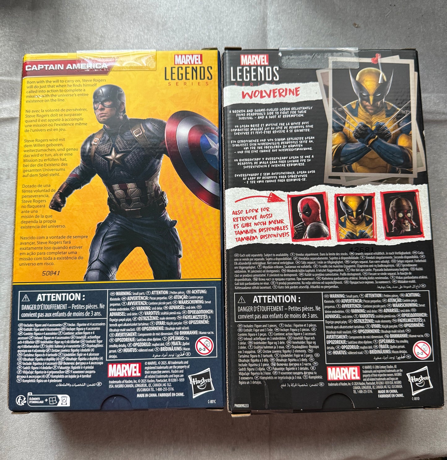 Marvel Legends Series Captain America & Wolverine bundle 6in Avengers Deadpool