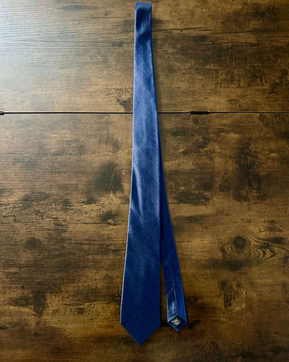 Michael Kors Sorento Men's Solid Textured Tie Navy Blue 75 Silk 25 Viscose