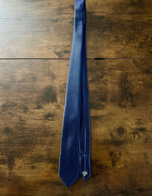 Nautica Men's Solid Textured 100 Polyester Tie Navy Blue