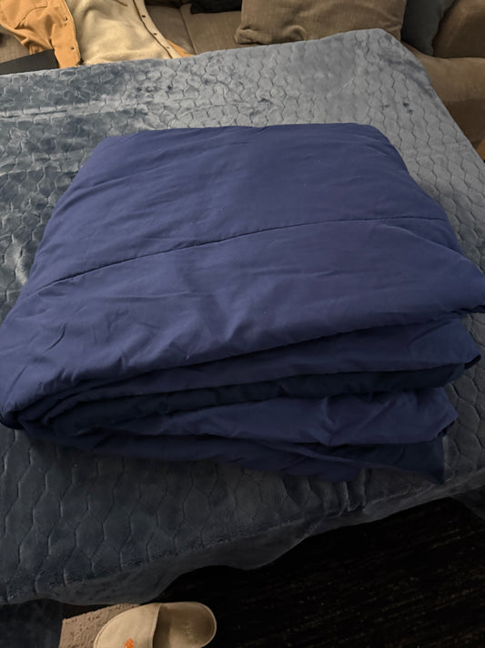 Navy Blue 100% Polyester Microfiber Channel Stitch Comforter All-Season Down