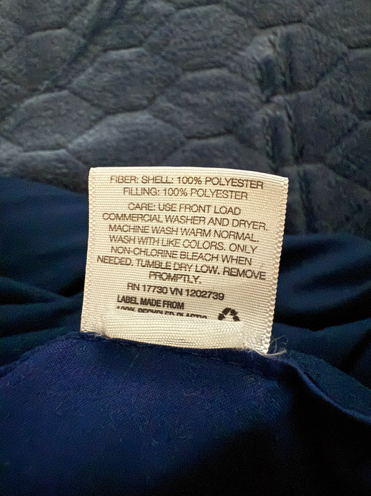 Navy Blue 100% Polyester Microfiber Channel Stitch Comforter All-Season Down