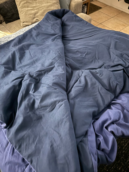 Navy Blue 100% Polyester Microfiber Channel Stitch Comforter All-Season Down