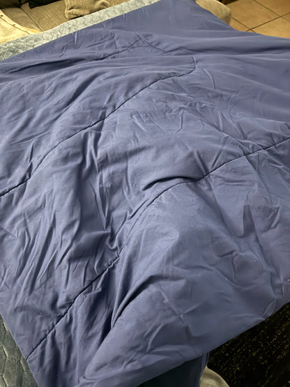 Navy Blue 100% Polyester Microfiber Channel Stitch Comforter All-Season Down