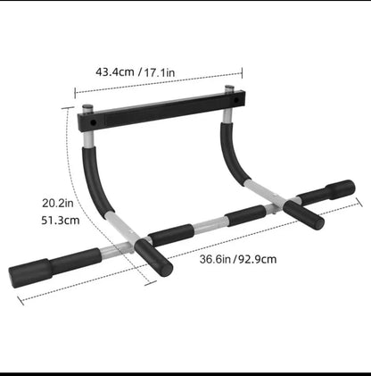Pull Up grip Bar hanging Door frame 350 lb Capacity Sturdy Construction Home Gym