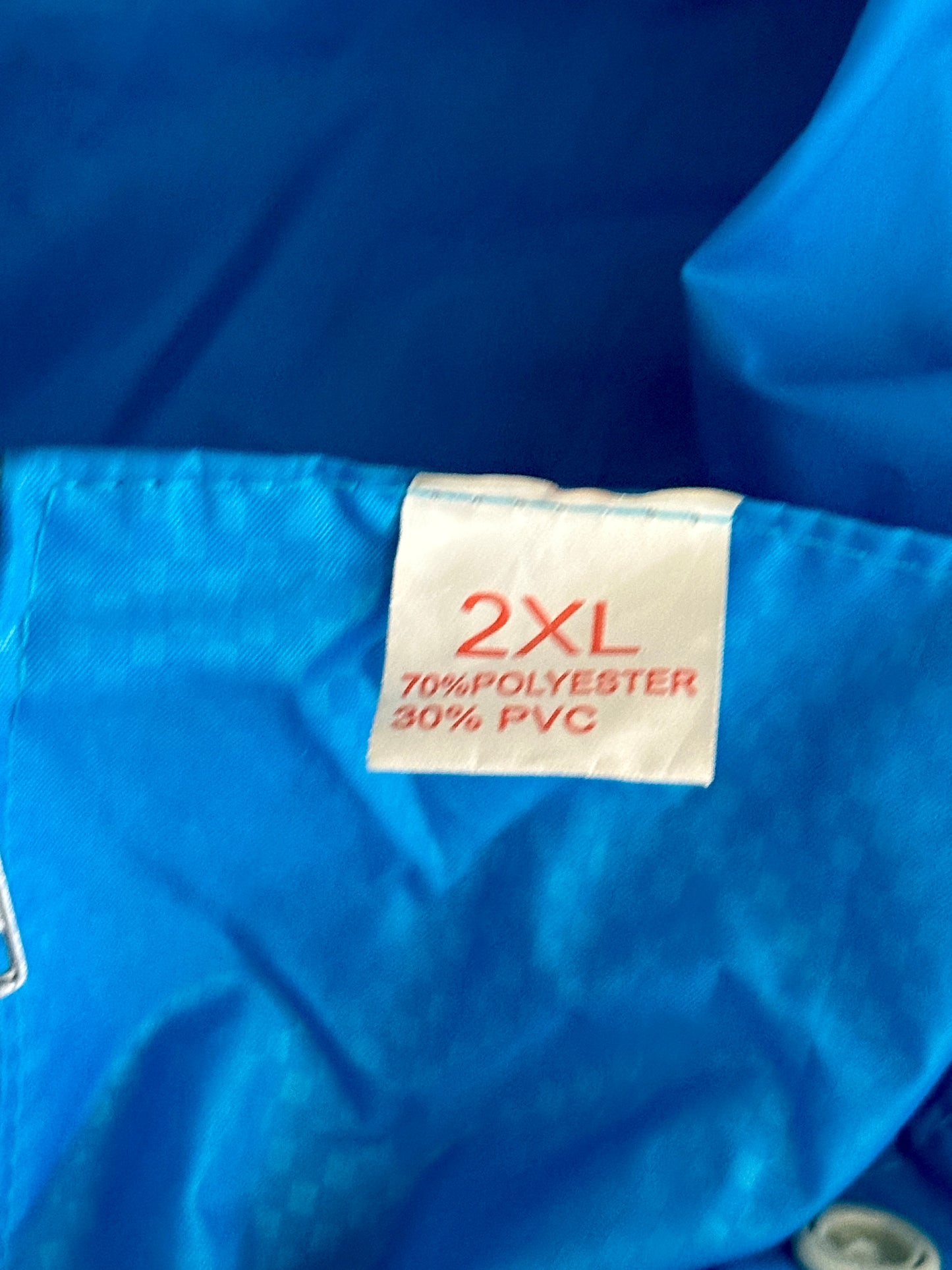 Rain Jacket 2XL Blue Hooded Tenjin Long