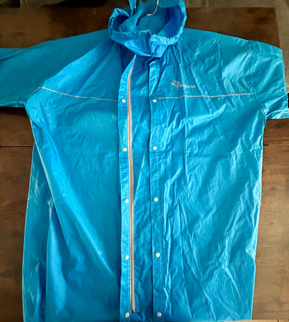 Rain Jacket 2XL Blue Hooded Tenjin Long