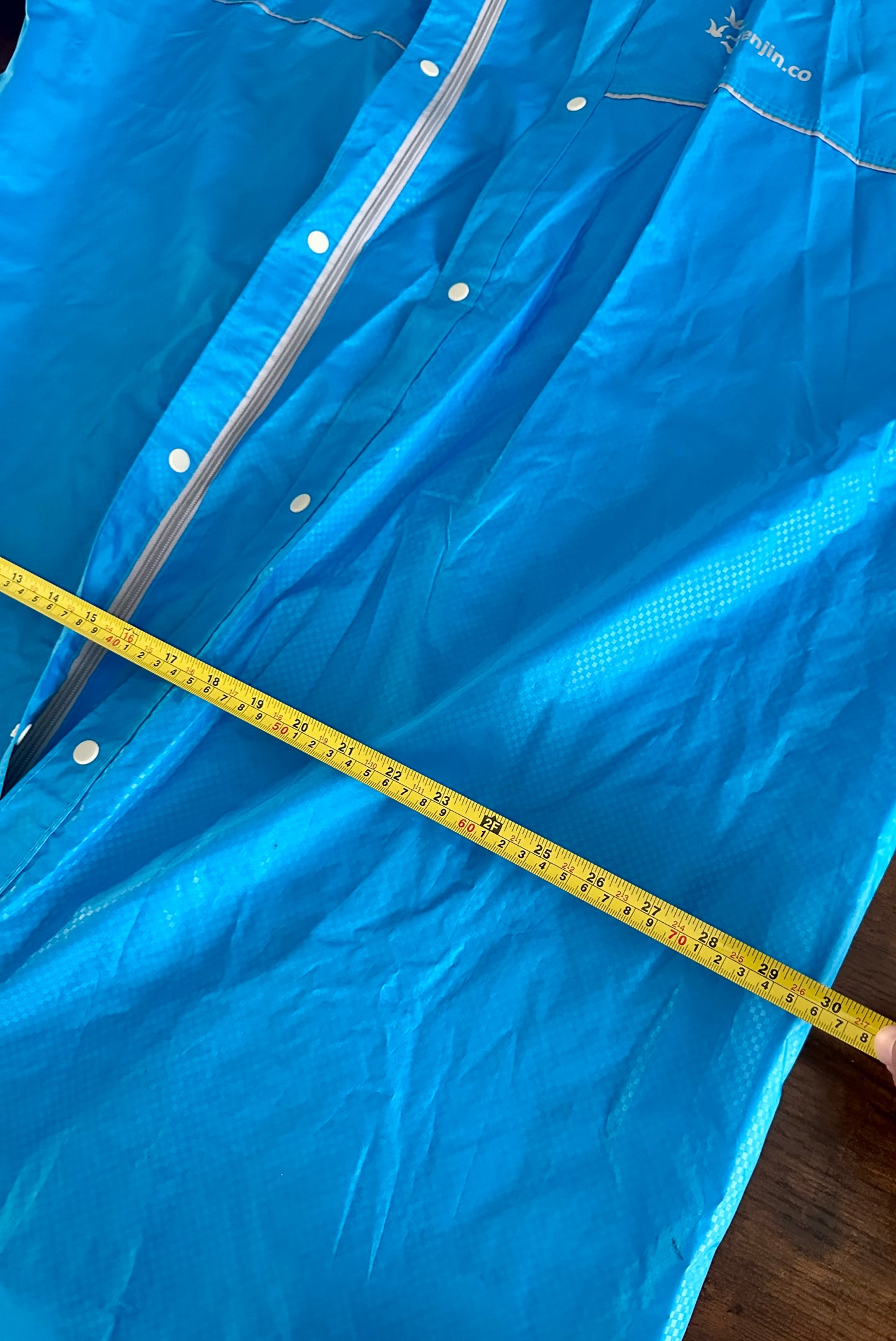 Rain Jacket 2XL Blue Hooded Tenjin Long