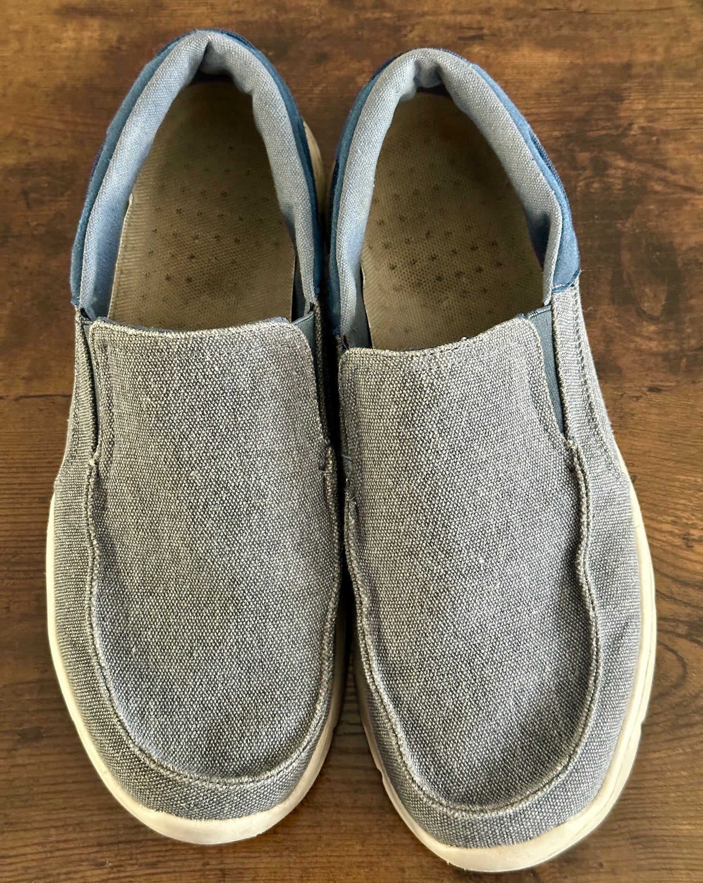 Slip On Canvas Loafers Mens Casual Boat Walking Shoes JABASIC (10, Blue)