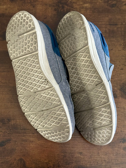 Slip On Canvas Loafers Mens Casual Boat Walking Shoes JABASIC (10, Blue)