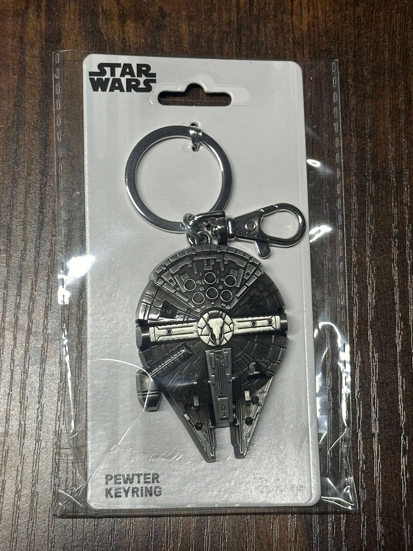 Star Wars Millennium Falcon Pewter Key Ring Keychain Han Solo Disney