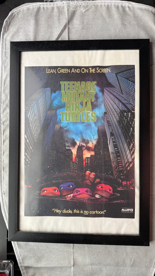 TMNT Teenage Mutant Ninja Turtles 1990 Movie Poster Print Framed 12x18