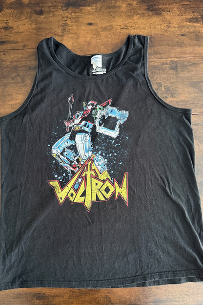 Voltron Men's Large Black Graphic Tank Top Port & Company Defender Anime Shirt