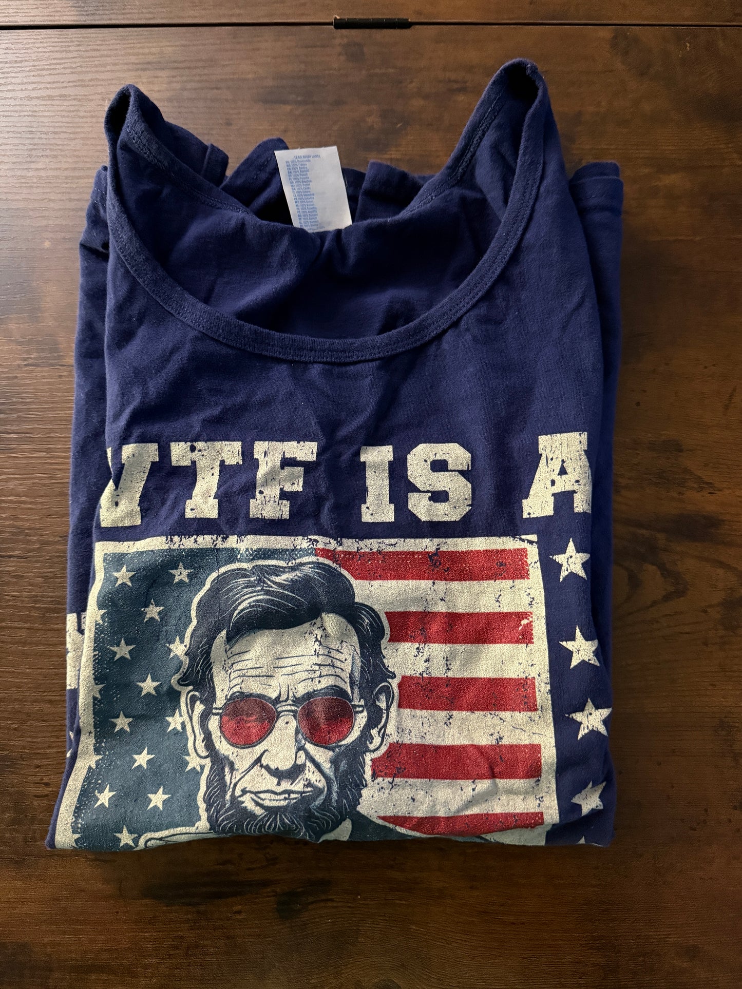 WTF Is A Kilometer Abe Lincoln July 4th Funny Patriotic Tank Top