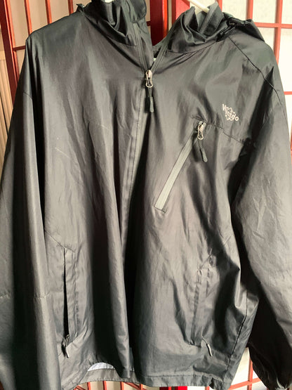 WantDo Insulated, Water Resistant Rain Jacket/Wind Breaker  (Black, Men, L)