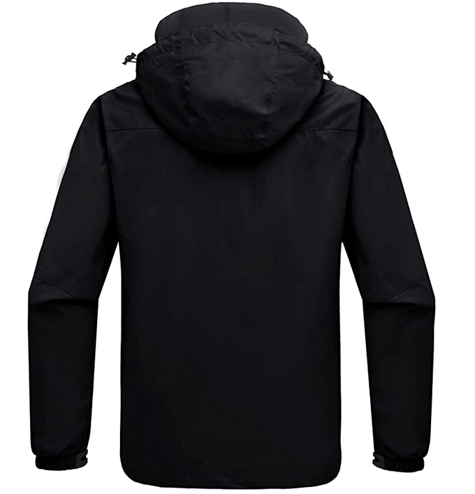 WantDo Insulated, Water Resistant Rain Jacket/Wind Breaker  (Black, Men, L)
