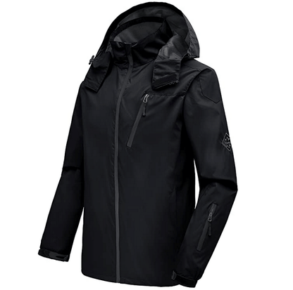 WantDo Insulated, Water Resistant Rain Jacket/Wind Breaker  (Black, Men, L)