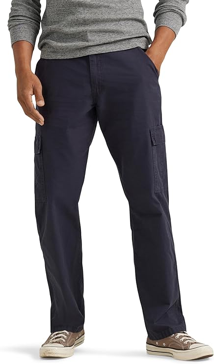 Wrangler Authentics Men’s Twill Relaxed Fit Classic Cargo Pant Navy 34x30