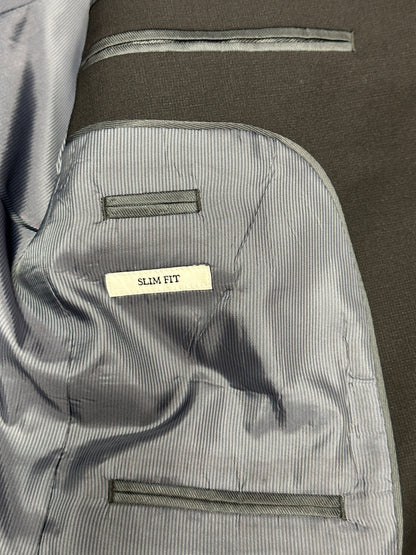 Black Slim Fit Suit solid Jos A Bank pants blazer 42R 35Wx30L two button