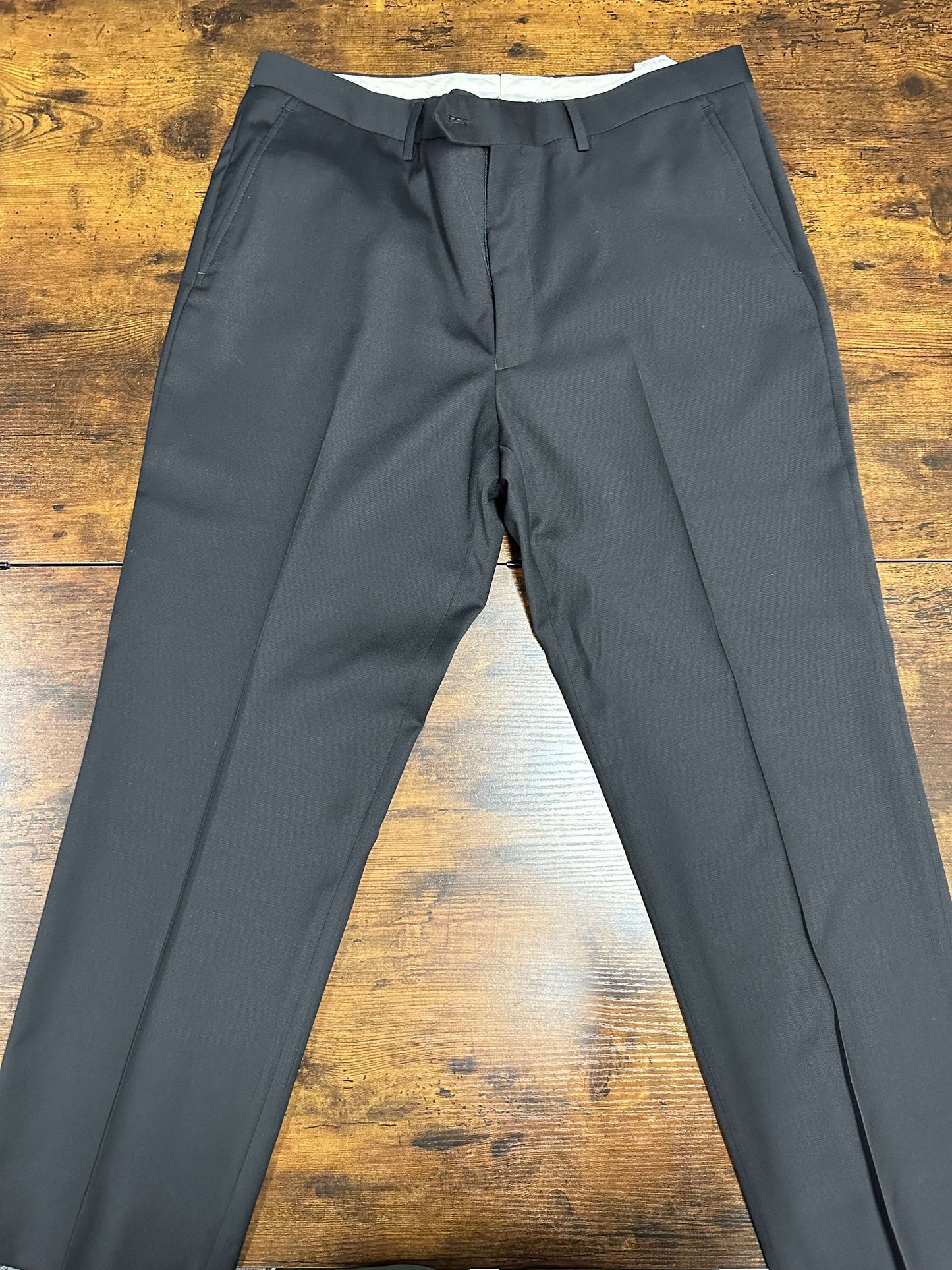 Black Slim Fit Suit solid Jos A Bank pants blazer 42R 35Wx30L two button