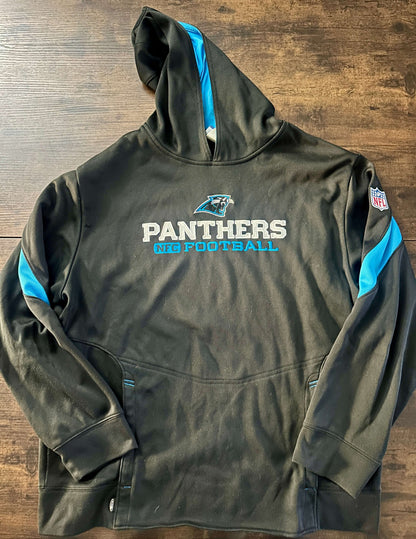 carolina panthers hoodie reebok onfield men's large 100% polyester